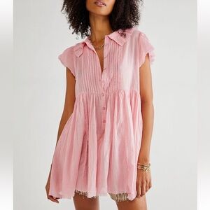 Free People - Benny Tunic - sheer neon pink -S